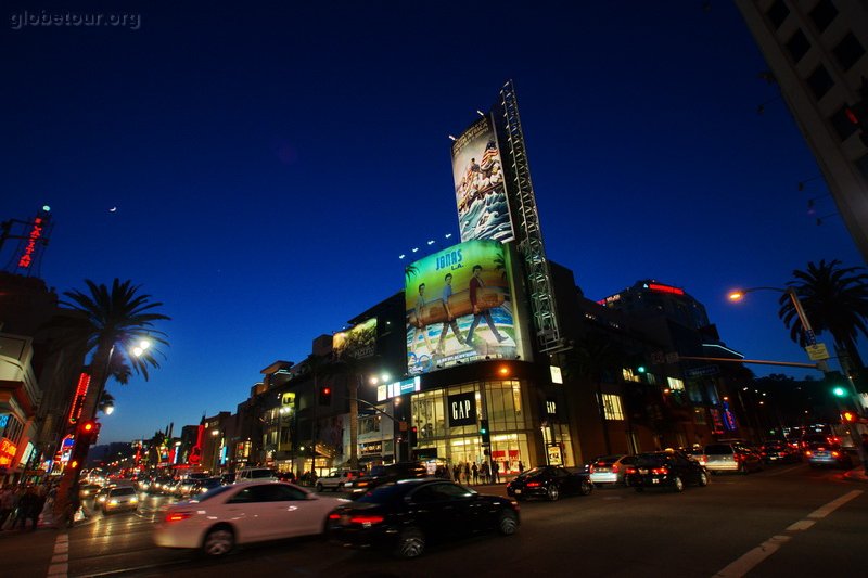 Los Angeles, Hollywood boulevard on nigth