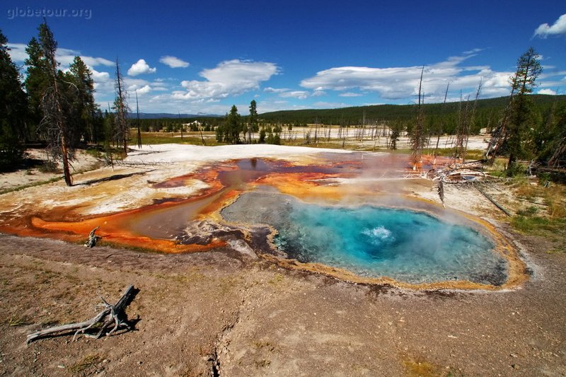 US, Yellowstone National Park, close to great fountain geyser