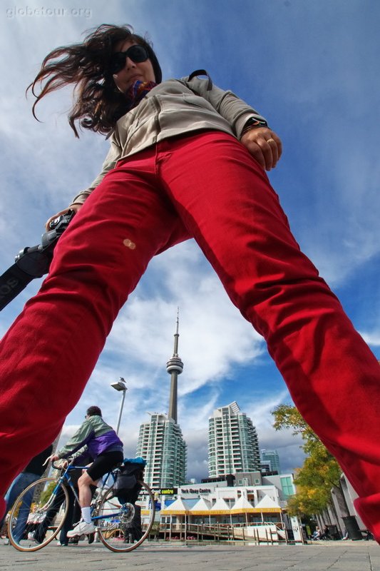 Canada, giant in frond of Toronto, Canada National Tower