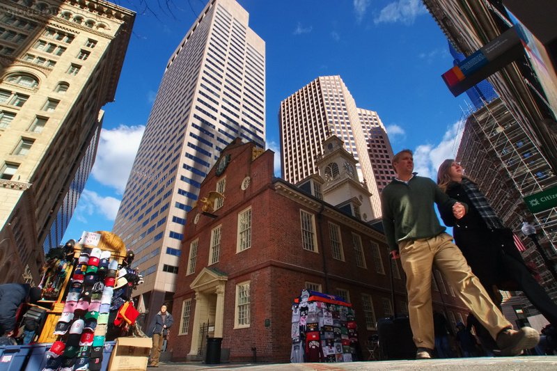 US, Boston, old state house