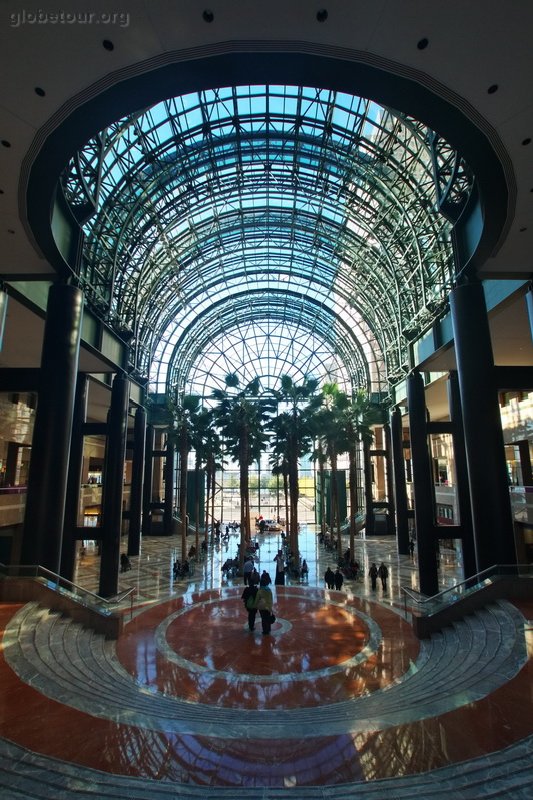 US, New York, winter garden at world financial center