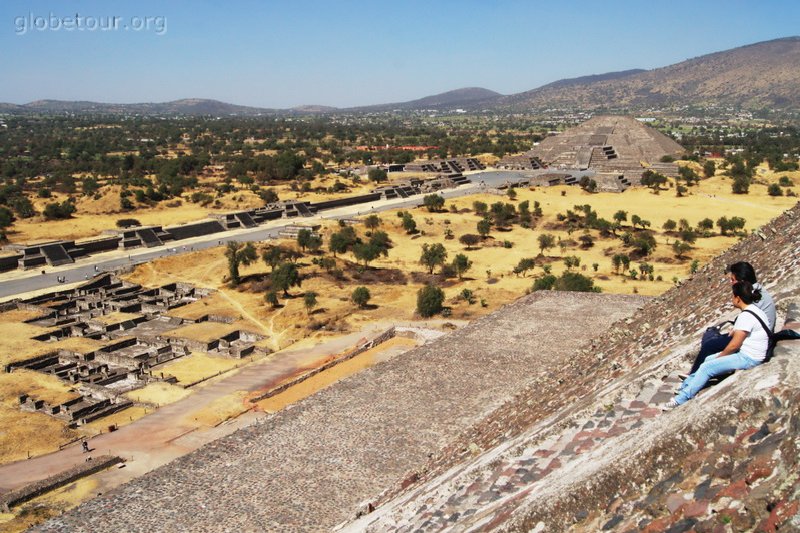 Mexico, Teotihuacan, vista desde el Templo del Sol