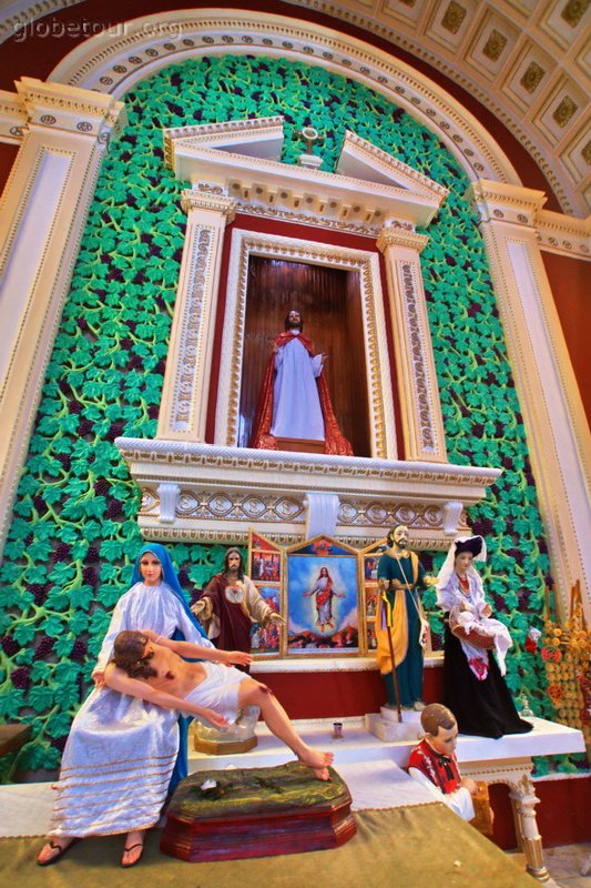 Mexico, Cuetzalan, interior de la iglesia