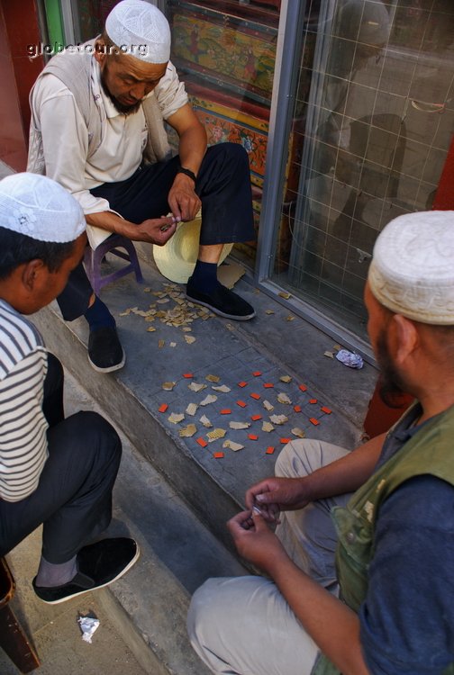 Tibet, Lhasa, muslims playing