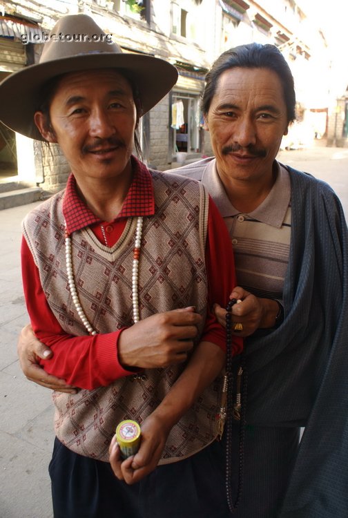 Tibet, Lhasa, two tibetans