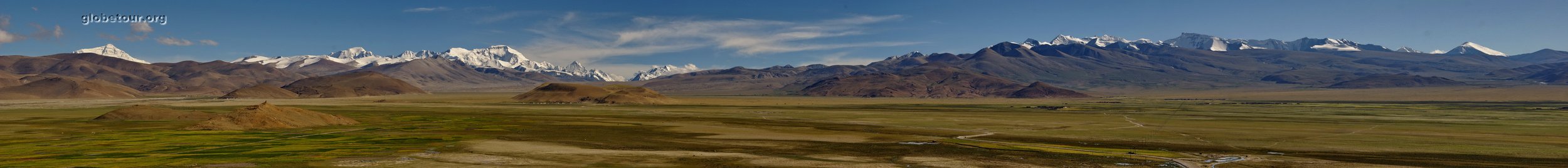 Tibet, Tingri, himalaya view (everest on left)