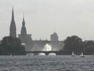 Germany,+Hamburg,+Aubenalster+lake