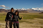Tibet,+Tingri,+himalaya+view+(everest+on+left)+and+us