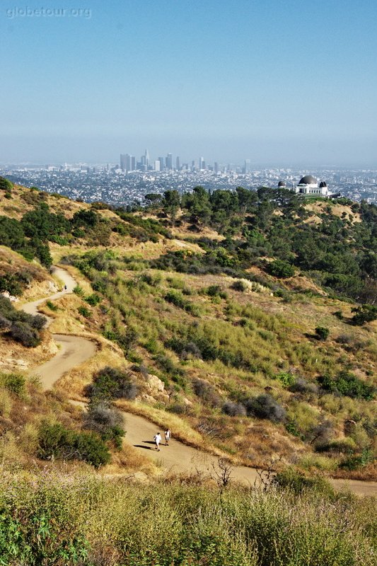 Los Angeles, vistes de l'observatori Griffit i el Downtown al fons