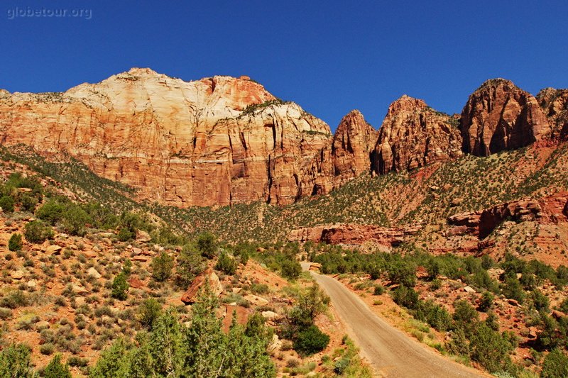 US, Utah, Zion National Park, View from Rockville