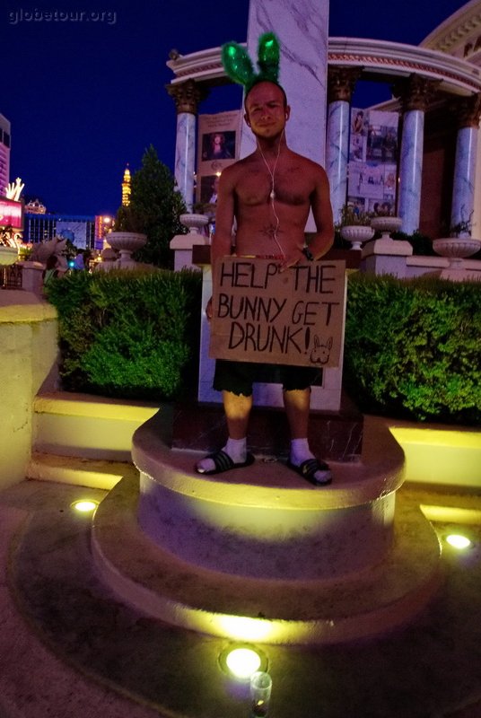 US, Las Vegas, weird guy asking money.