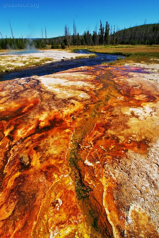US, Yellowstone National Park, black sand basin